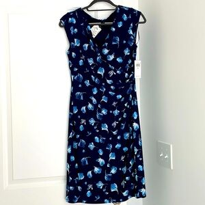 Lauren navy cap sleeve dress